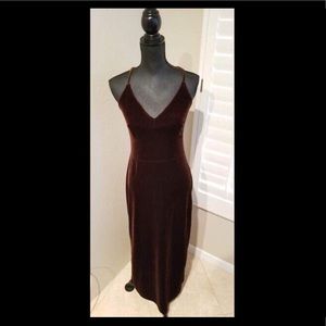 Bisou Bisou Brown Velvet Slip Dress Vintage